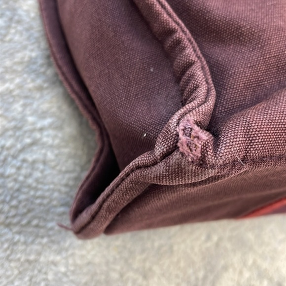 Hermes Paris Fourre Tout Burgundy Canvas Small Tote Bag Designer - Picture 8 of 17